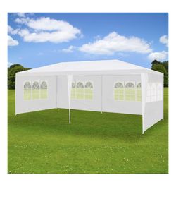 10'x20' Canopy Tent with 4 Sidewalls Wedding Party Large Gazebo Tent Outdoor Patio Yard Picnic BBQ Sun Shelter