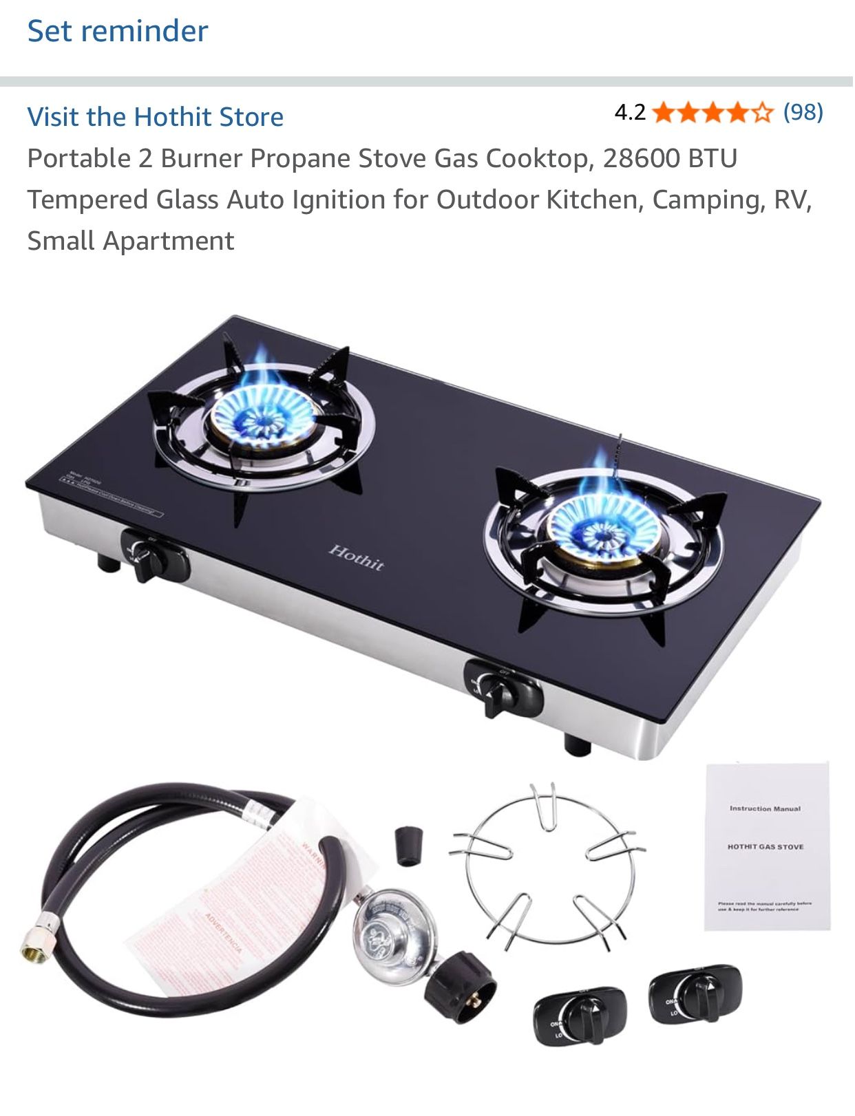 NEW Two Burner Propane Stove Gas Cooktop