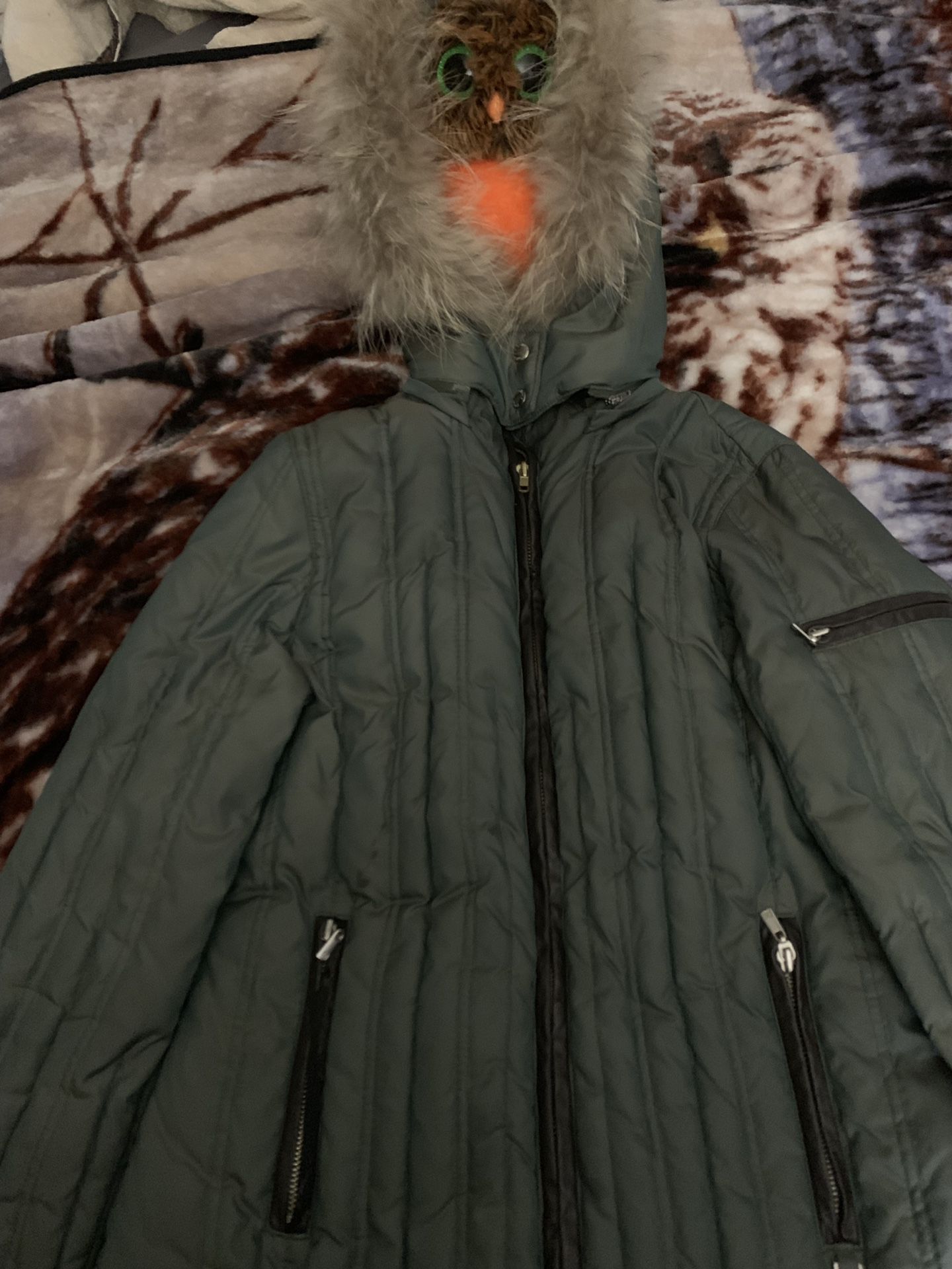Michael Kors down jacket with Raccoon fur trimmed hood