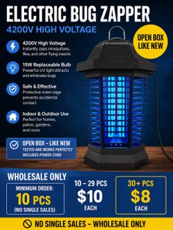 Electric Bug Zapper 4200V UV Mosquito Killer - Open Box Like New | Wholesale Only |