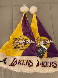 Los Angeles Lakers 2009 Championship Adults Christmas Santa Hats