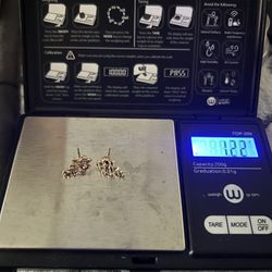 10k Fold Nugget Earrings 1.2g For Men 
