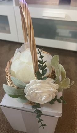 Rustic flower girl basket