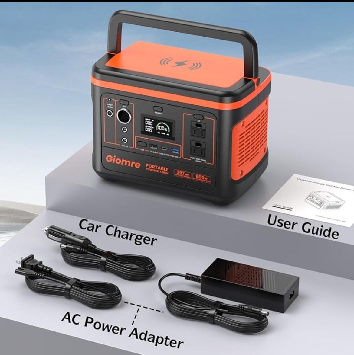 Giomre 600W Portable Power Station – 297Wh Lithium Battery with Fast Charging