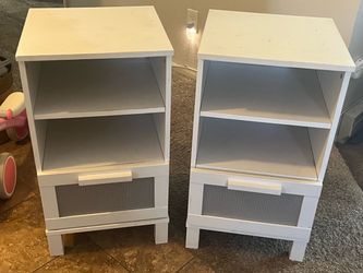 White End tables or shelves w/ Drawers