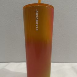 Starbucks 2022 Summer Mango Orange/Pink Ombre Tumbler