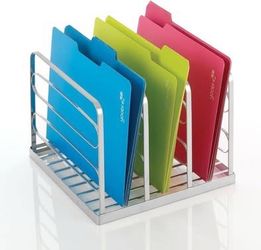 Set of 2 Metal Desk Organizers for Files and Books