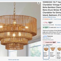 Woven Rattan Chandelier