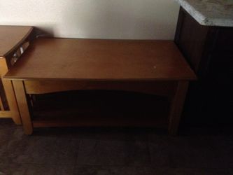 matching solid wood coffee table and end table
