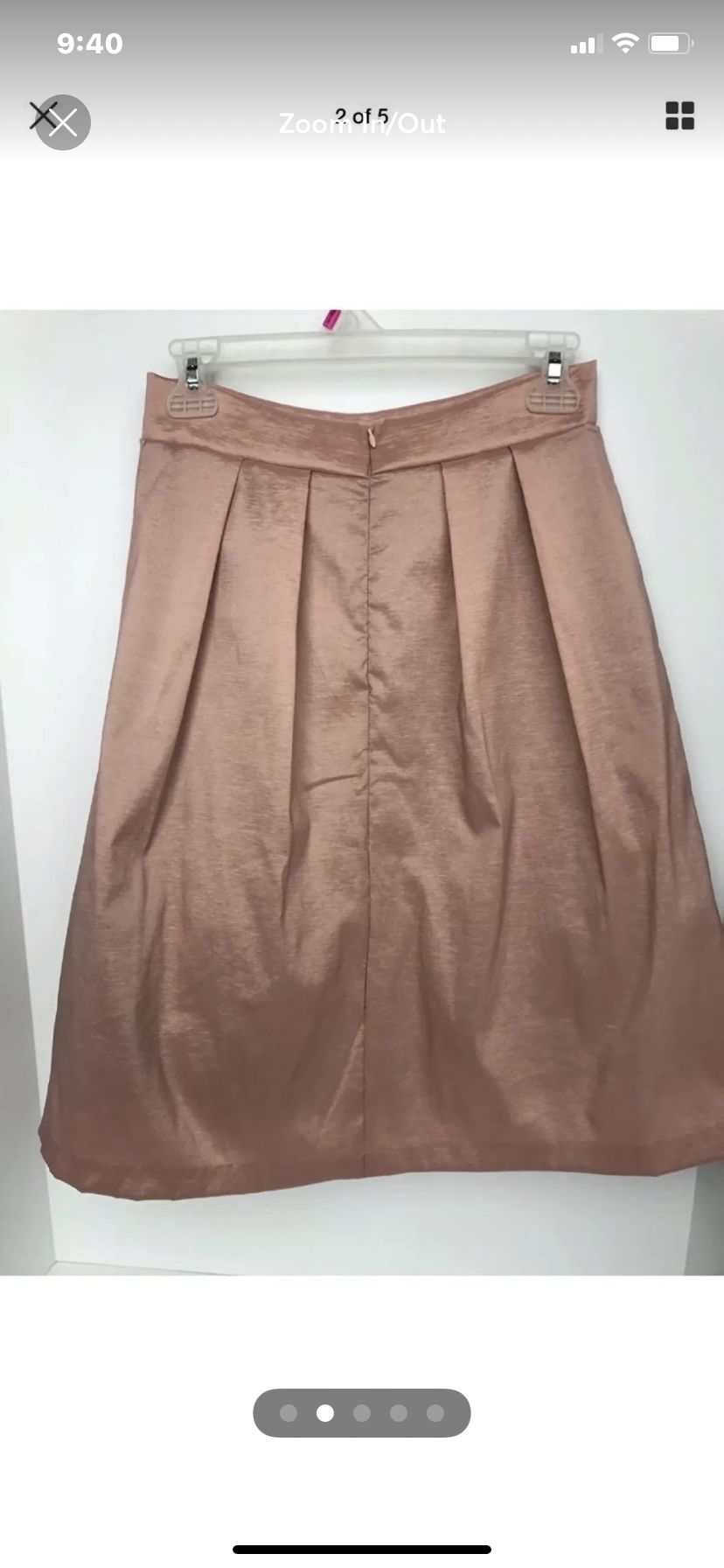 Chetta B. Full Midi Skirt Metallic Beige Lined Tulle Size 6 Made in USA