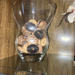 Heavy Clear Glass Decorative Vase