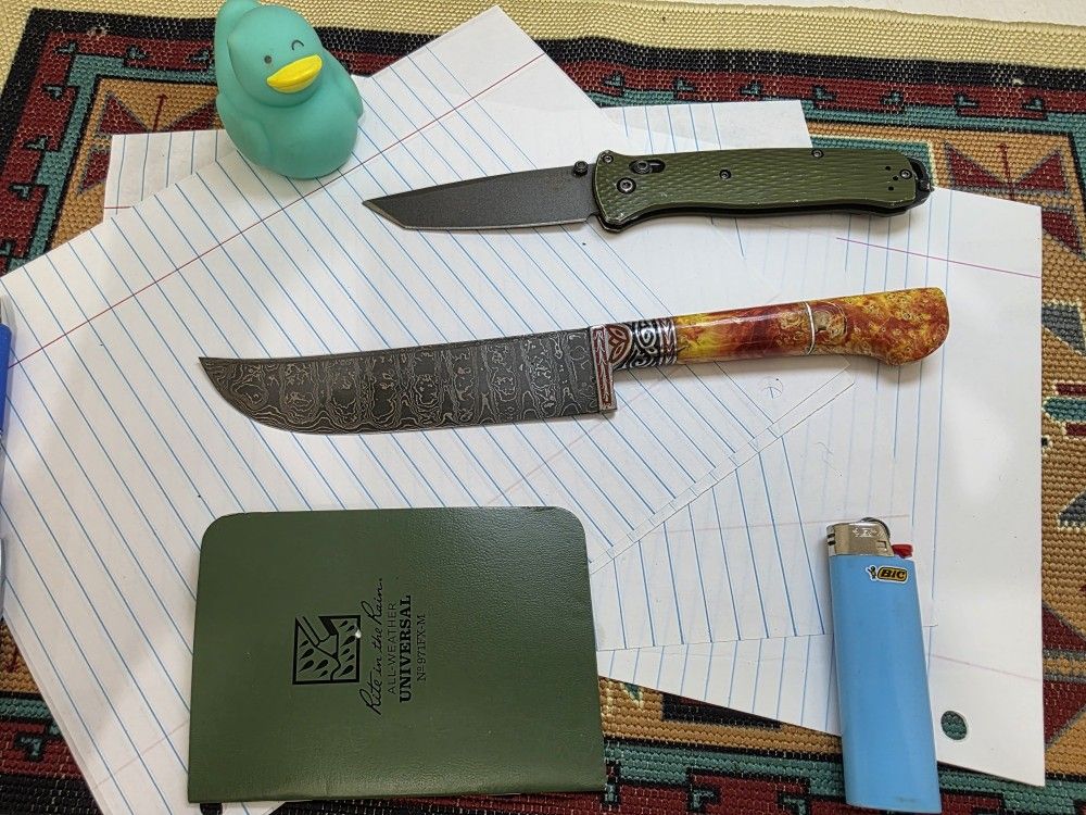 Small Damascus Chefs Knife, Edc