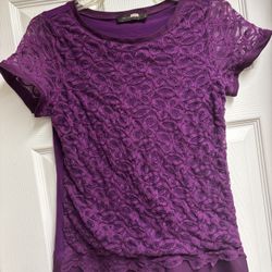 The Limited Purple Lace Short Sleeve Top size Medium 