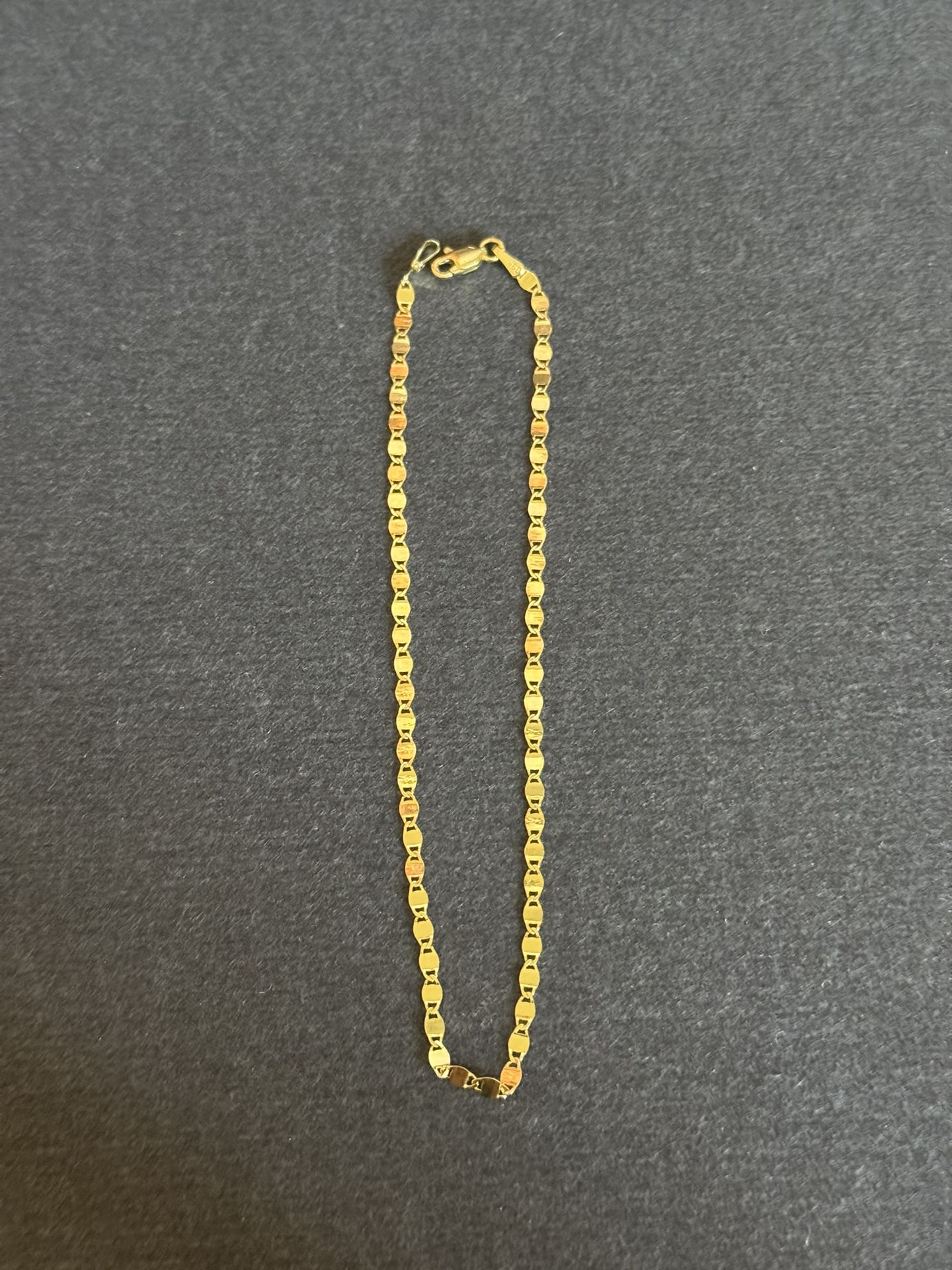 14K GOLD SOLID V-LINK  ANKLET 10 INCH 2.5MM