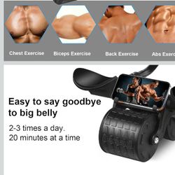 2025 New Ab Roller Wheel with Knee Mat &Timer, Automatic Rebound Abdominal Wheel, Ab Abdominal Exercise Roller with Elbow Support, Abs Workout Equipme