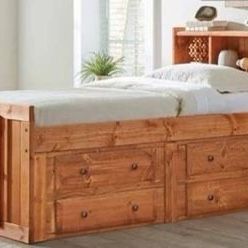 Brand New Solid Wood Bookcase Storage Bed - Made in the USA 🇺🇸 