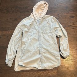Men’s PacSun Denim Hooded Shirt Size L