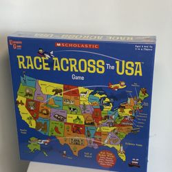 SCHOLASTIC - RACE ACROSS THE USA - KIDS EDUCATIONAL BOARD GAME UNIVERSITY GAMES