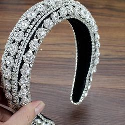 Silver Crystal Rhinestone Headband