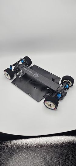  Traxxas 4-tec Carbon Fiber Chassis With Alloy Shocks And Adjestable Motor Mount  Rc Car 