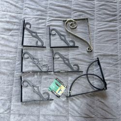 Lot of 5 KV 7" Black Colonial Shelf Brackets + 2 FREE