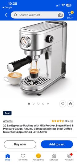 Amumu 20 Bar Stainless Steel Espresso Machine