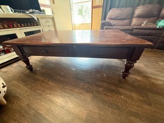 Dark Wood Coffee Table with Drawers
