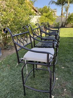 set of 5 heavy metal swivel outdoor bar stool swivel super sturdy