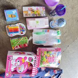 Diaper 4T-5T, Overall Pj, Brush Bottle, Thumbler, Cotton Buds, Chopstick,  Melody Toy,etc!