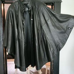 LEATHER PONCHO 