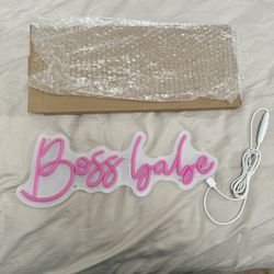 NWT Boss Babe Pink Neon Light