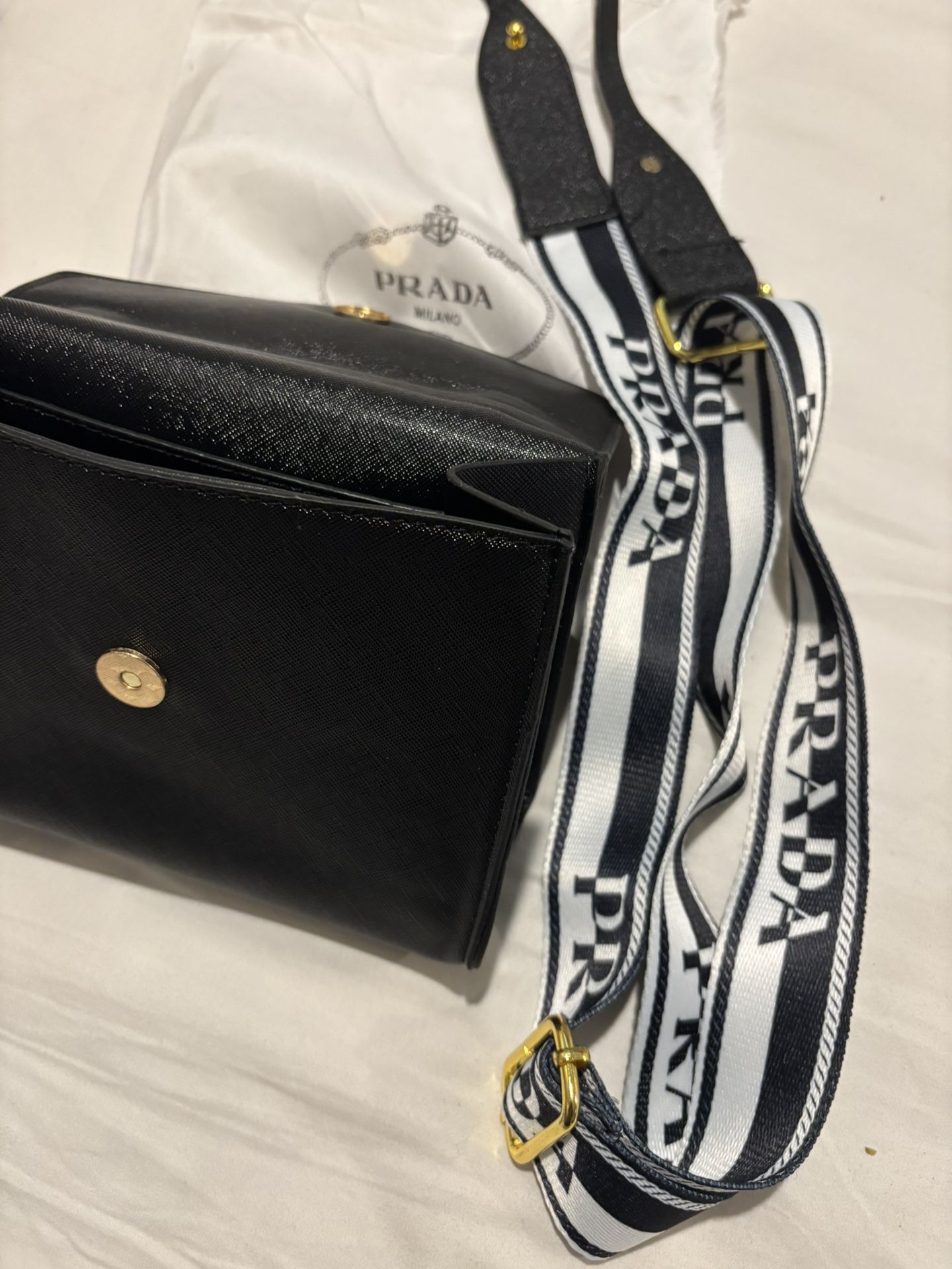 BLACK /GOLD Prada RE-NYLON Shoulder Bag