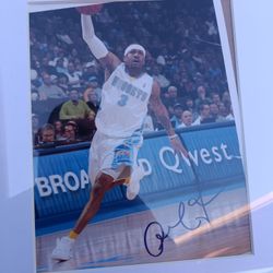 Allen Iverson Autograph 8by 10 Picture Hobby Lobby Frame 