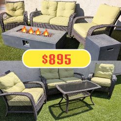 Outdoor Patio Furniture And Fire Pit