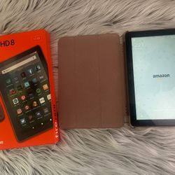 Fire HD 8 Tablet + Box + Case + Power Supply + 2 Screen Protectors Bundle