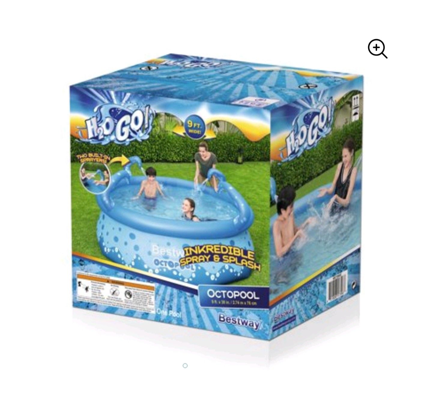 Pool 9 ft × 30 inch depth water capacity 833 gall