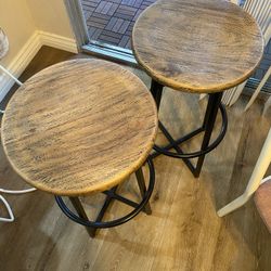 Pair Of Wooden Stools 