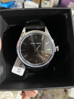New Nine West Men’s Leather Watch in Box Never Used 
