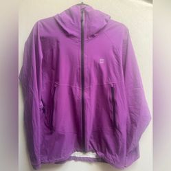Mec Perplex Men'S Purple Hooded Rain Jacket Sz L