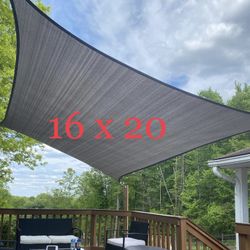 16 X 20 Rectangular Sun Sail, Sun Shade. Gray