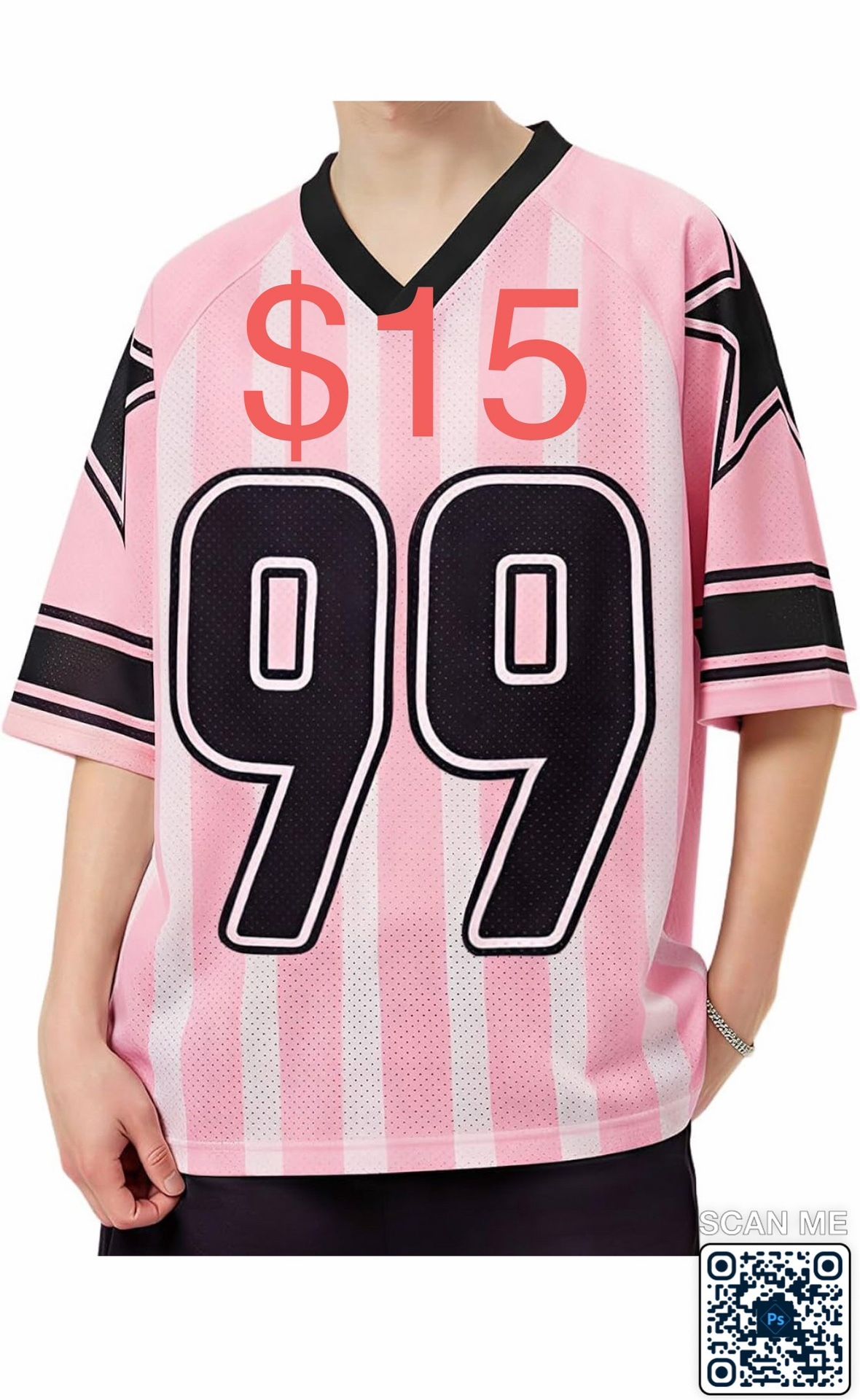 Mens Jersey Shirts Y2k Graphic Tees V Neck Baggy Streetwear Number Oversized T Shirt Summer Tops