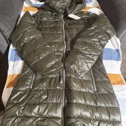 Forever 21 Olive Puffer Jacket