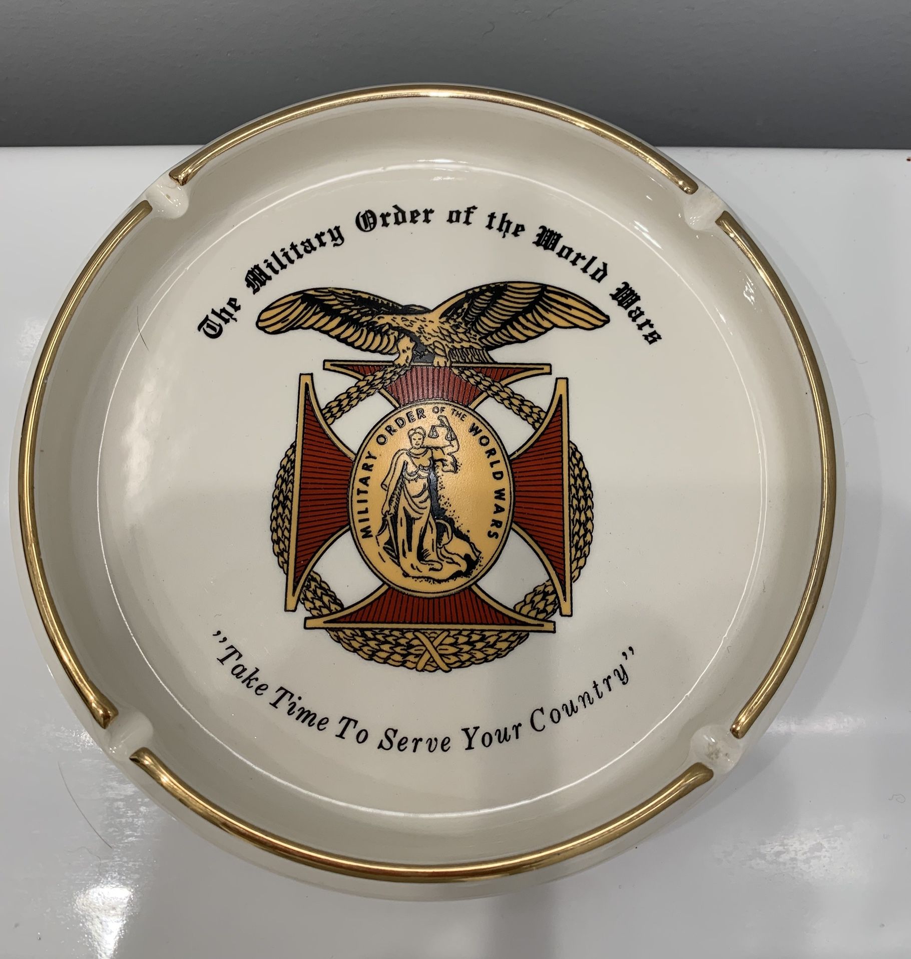 The Military Order of The World Wars vintage ashtray