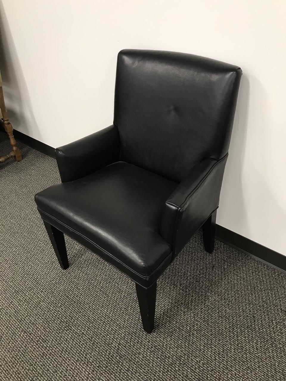 Crate And Barrel Black Leather Accent Chair $30