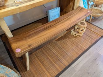 Long teak bench