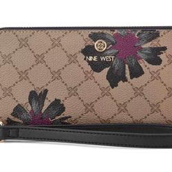 Nine West Lockup Zip Around Wallet With Wristlet 