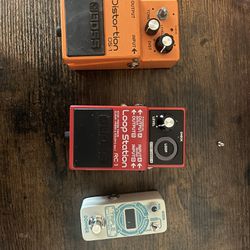 Boss/Donner Distortion And Looper Pedals 