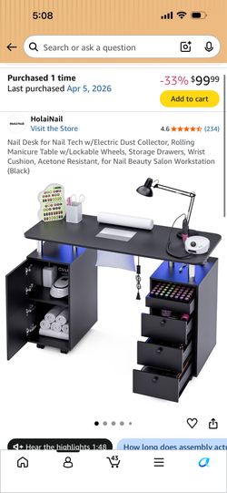 Nail desk chair and stool