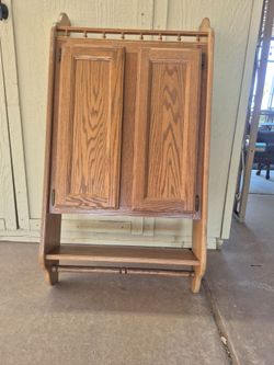 Bathroom Cabinet storage with shelf and towel holder