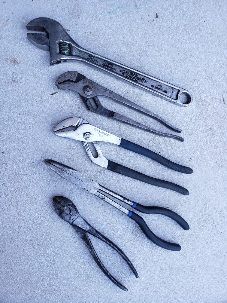 Vintage Pliers,  Cutter, Crescent Wrench 